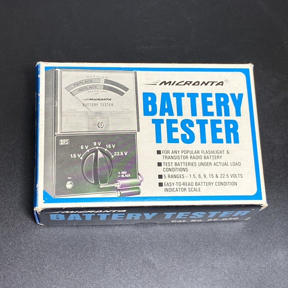 Vintage Micronta Battery Tester 22-030V Original Box/Work Perfectly